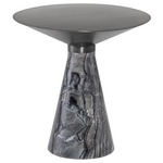 Iris Side Table - Graphite / Black Marble