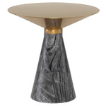 Iris Side Table - Brushed Gold / Black Marble