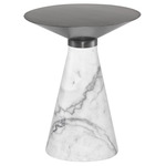 Iris Side Table - Graphite / White Marble