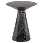 Iris Side Table - Graphite / Black Marble