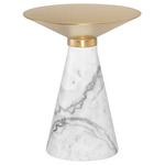 Iris Side Table - Brushed Gold / White Marble