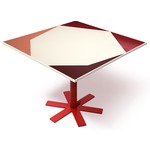 Parrot Table - Orange-Red / Cream / Pink Pattern