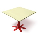 Parrot Table - Orange-Red / Light Yellow