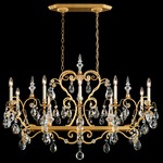 Renaissance Linear Chandelier - French Gold / Heritage Crystal