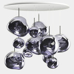 Melt Mega Multi Light Pendant - Silver / Smoke