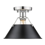 Orwell Semi Flush Ceiling Light - Chrome / Black