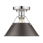 Orwell Semi Flush Ceiling Light - Chrome / Rubbed Bronze