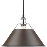 Orwell Pendant - Chrome / Rubbed Bronze