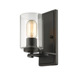 Monroe Wall Sconce - Matte Black / Clear