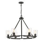 Monroe Chandelier - Matte Black / Clear