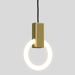 Halo Pendant - Silk Black Canopy / Brushed Brass