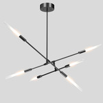 Dawn Chandelier - Anodized Black / Frosted