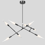 Dawn Chandelier - Anodized Black / Frosted
