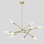 Dawn Horizontal Chandelier - Brushed Brass / Frosted