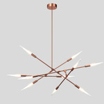 Dawn Horizontal Chandelier - Brushed Copper / Frosted