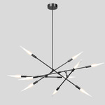 Dawn Horizontal Chandelier - Anodized Black / Frosted