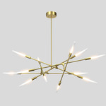 Dawn Horizontal Chandelier - Brushed Brass / Frosted