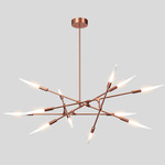 Dawn Horizontal Chandelier - Brushed Copper / Frosted