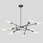 Dawn Horizontal Chandelier - Anodized Black / Frosted