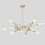 Dawn Horizontal Chandelier - Brushed Brass / Frosted