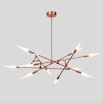 Dawn Horizontal Chandelier - Brushed Copper / Frosted