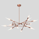 Dawn Horizontal Chandelier - Brushed Copper / Frosted