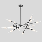 Dawn Horizontal Chandelier - Anodized Black / Frosted