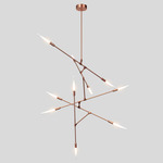 Dawn Vertical Chandelier - Brushed Copper / Frosted