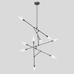 Dawn Vertical Chandelier - Anodized Black / Frosted