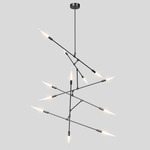 Dawn Vertical Chandelier - Anodized Black / Frosted