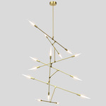 Dawn Vertical Chandelier - Brushed Brass / Frosted