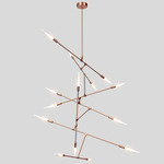 Dawn Vertical Chandelier - Brushed Copper / Frosted