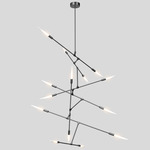 Dawn Vertical Chandelier - Anodized Black / Frosted