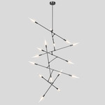 Dawn Vertical Chandelier - Anodized Black / Frosted