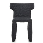 Monster Divina Melange Side Chair with Embroidery and Arms - Black Divina Melange