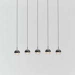 Dora Linear Multi Light Pendant - Black / Clear