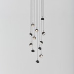 Dora Round Multi Light Pendant - Matte Black / Clear