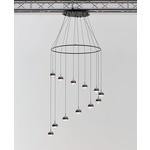 Dora Multi Light Pendant With Ring - Black / Clear