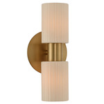 Harlowe Vertical Wall Sconce - Winter Brass / Frosted