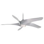 Artemis XL5 Ceiling Fan with Light - Silver / Etched Opal