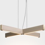 2X4 Plus Pendant - Brushed Brass / Whitewashed Pine