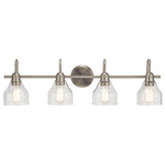 Avery Bathroom Vanity Light - Brushed Nickel / Clear Seeded