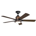 Colerne Ceiling Fan with Light - Distressed Black