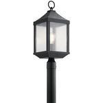 Springfield Outdoor Post Mount - Distressed Black / Clear Seeded