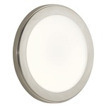 Zeo Flush Mount Ceiling / Wall Light - Brushed Nickel / White