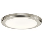 Zeo Flush Mount Ceiling / Wall Light - Brushed Nickel / White