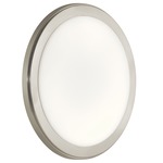 Zeo Flush Mount Ceiling / Wall Light - Brushed Nickel / White