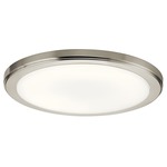 Zeo Flush Mount Ceiling / Wall Light - Brushed Nickel / White