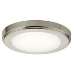 Zeo Flush Mount Ceiling / Wall Light - Brushed Nickel / White