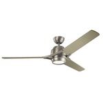 Zeus Ceiling Fan with Light - Brushed Nickel / Silver
